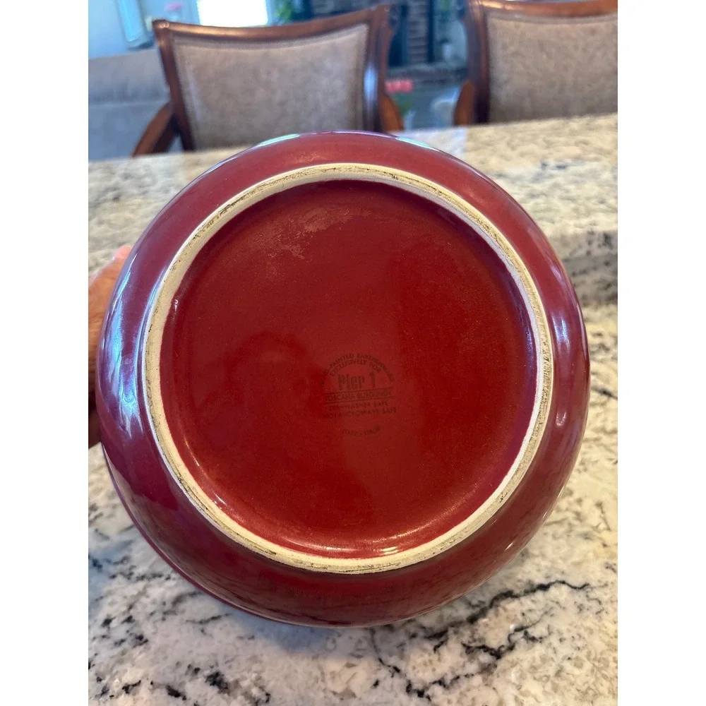 Vintage Pier 1 Toscana Hand Painted Earthenware Serving Bowl Made in Italy